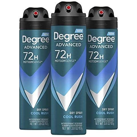 Degree Men Antiperspirant Deodorant Dry Spray Cool Rush 3 count Deodorant for Men With MotionSense Technology 3.8 oz Cover