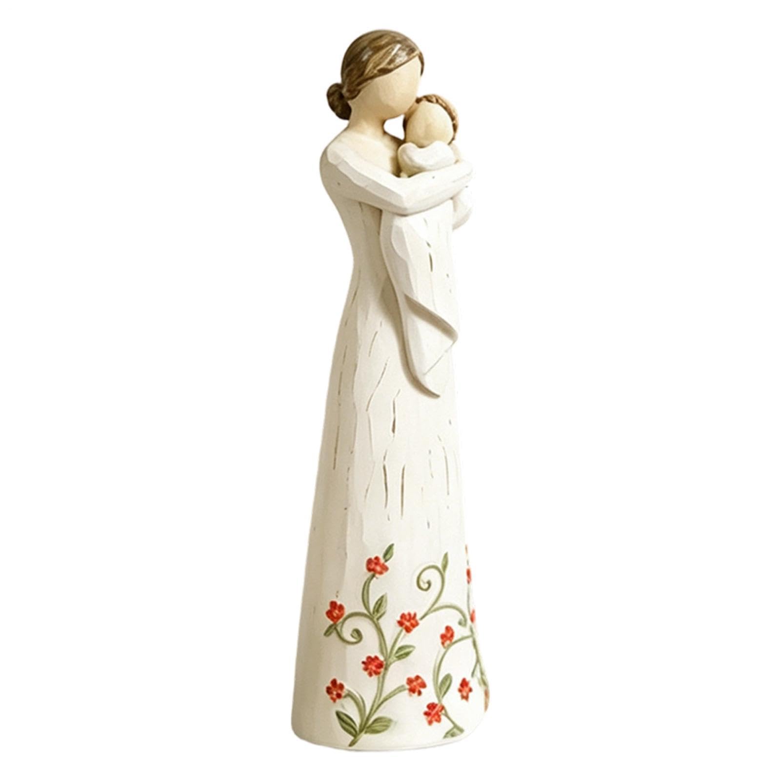 Statue en résine et figurine mère et fille pour décoration de salon