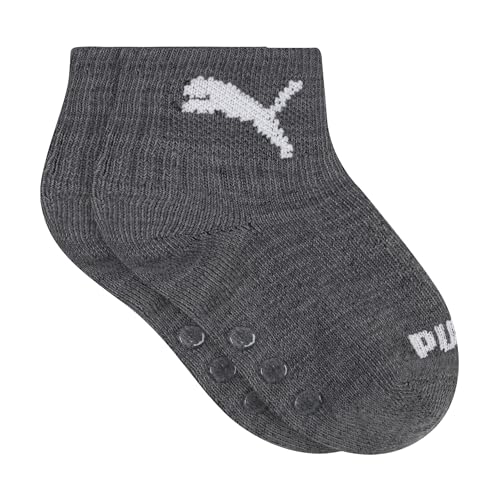 PUMA Unisex Baby Infant Anklet Socks (8-Pack), Grey/Black/Red, 0-12M - image 4