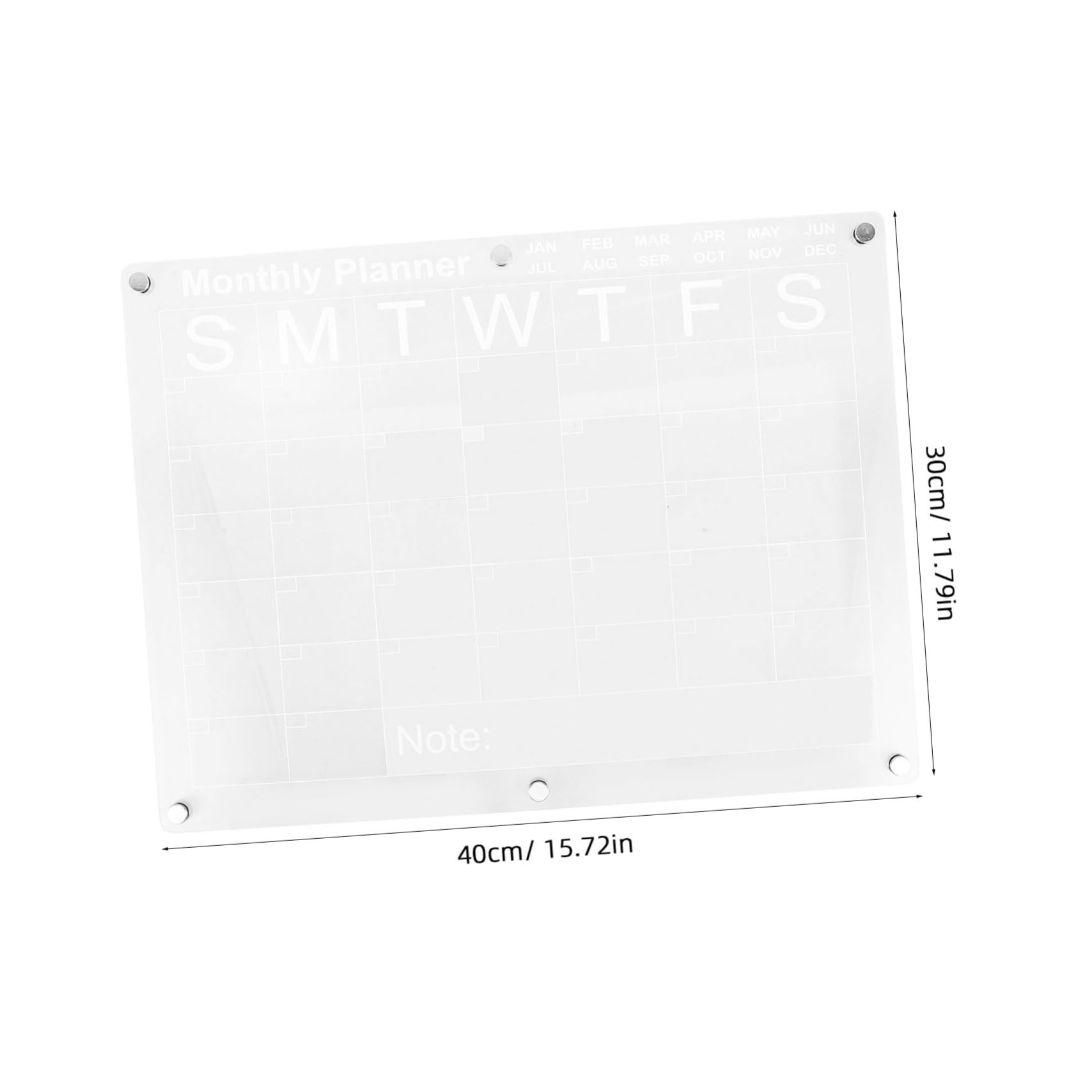 Alipis Calendrier Magnétique Effaçable à Sec Mensuel et Hebdomadaire Tableau Transparent pour Réfrigérateur et Surfaces Métalliques