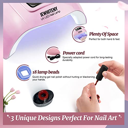 UV LED Nail Lamp 54W, Professional Nail Dryer Gel Polish Light, UV Light with 3 Timer Setting, Curing Gel LED Dryer, Art Tools with Automatic Sensor, LCD Display
