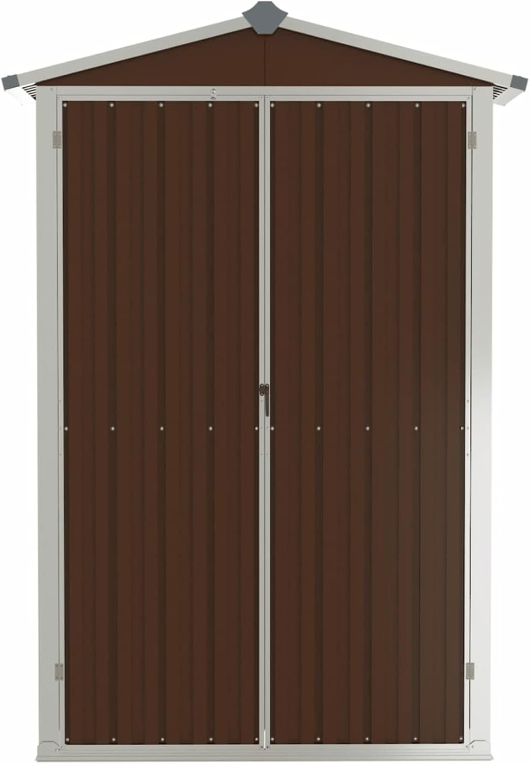 Homgoday Outdoor Garden Shed, Galvanized Steel Garden Shed, Metal Shed Garden Shed for Tools Storage Brown 116 x 45 x 175 cm