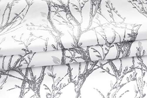 Driftaway Tree Branch Abstract Ink Printing Lined Thermal Insulated Window Curtain Valance Rod Pocket 52 Inch By 14 Inch Plus 2 Inch Header Silver Gray 1 Pack #TOP4