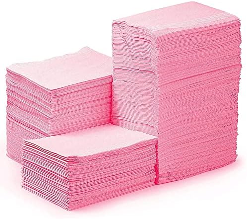 JMU 250Pcs Dental Bibs Pink, Disposable Dental Bibs, 3 Ply Waterproof Patients Bibs for Dental Tattoo Nail Salon Tray Covers 13" x 18"
