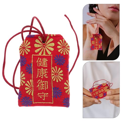 LALADEFIEE Amuleto Omamori Japonés Salud Bolsa de Bendición Roja Estilo Japonés Colgante Protector Tradicional Amuleto de Buena Salud y Suerte Accesorio Portátil para Uso Diario - imagen 8