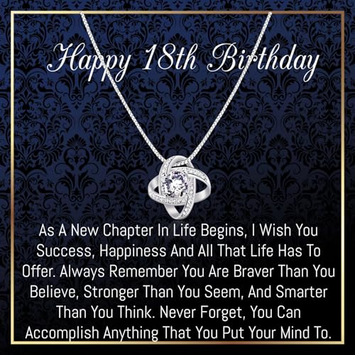18th Birthday Gifts Necklace For 18 Year Old Birthday Gifts For Her Daughter Sister Granddaughter Best Friends Happy 18th Birthday Gift Ideas