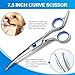 Dog Grooming Scissors Curved Shears Set Rounded Trimming Scissors for Professional Pet Dogs Cats Doodles Face Paws Matted Hair Removal at Home Use Supplies Station for Carding Tools and Trimmer