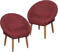 Kit 2 Poltronas para Sala de espera Sala de estar Cadeira Decorativa Resistente Recepção MOBLAN decor (VERMELHO)