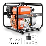 VEVOR Benzin Wasserpumpe 29,87 m Förderhöhe, Schmutzwasserpumpe 6,5 PS, Tragbare Motorpumpe, Benzinmotor mit 762 cm Auslassschlauch, Gusseisenlaufrad, Gartenpumpe für Bewässerung, Teiche & Pools