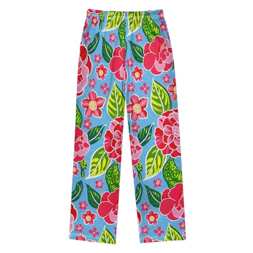 J JOYSAY Camellia Flower Leaves Pajamas Pants Soft Long Pajama Bottoms Lounge Sleep Pants Size S-XL2