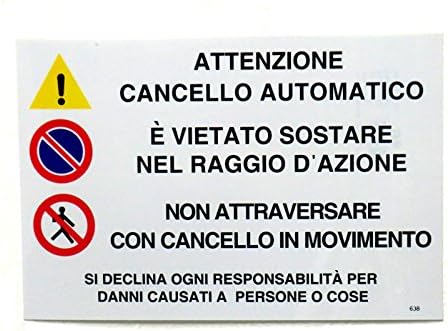Sign"Automatic gate" Plastic 30 x 20 cm high Visibility Distance