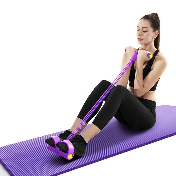 4 Tube Pedal Exerciser with Resistance Bands, Compact Fitness Pedal Trainer for Arms and Legs, Portable Home Workout Pedal Machine for Strength Training Exercise Equipment-image-34