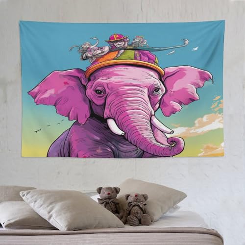 Tapisserie éléphant pour habiller un grand mur de dortoir ou de studio