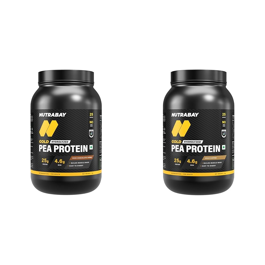 NUTRABAY Gold 100% Pea Protein Powder - 1kg, Rich Chocolate Crème | 25g Protein, 4.6g BCAA, 5g Fiber | Complete Amino Profile | Tastiest & Smoothest Vegan, Plant Protein | Muscle Gain & Fast-image-16