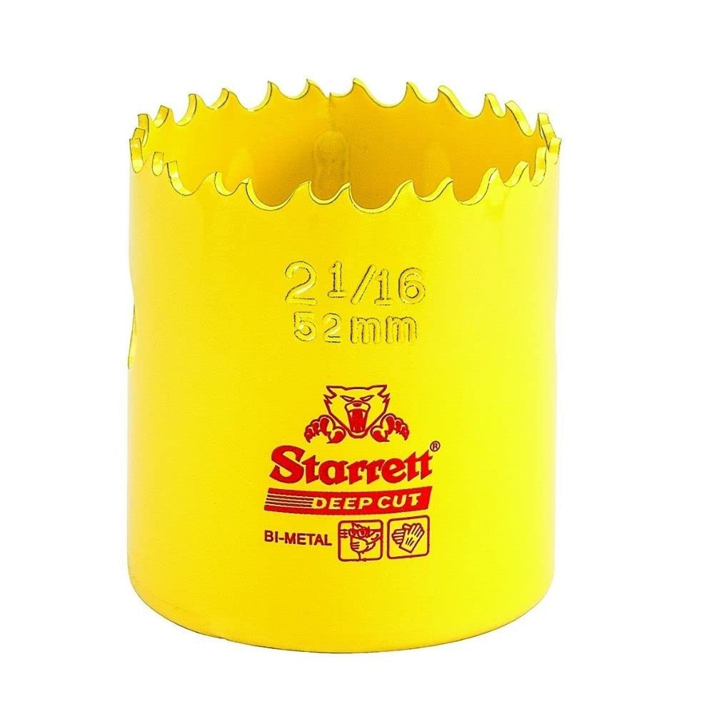 Starrett DCH0216 Bi Metal Deep Cut Hole Saw, 52mm, lemon tree