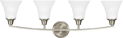 Sea Gull Lighting Generation 4413204EN3-962 - Cuarto de baño transicional de Seagull-Metcalf Collection en estaño, acabado plateado, níquel cepillado