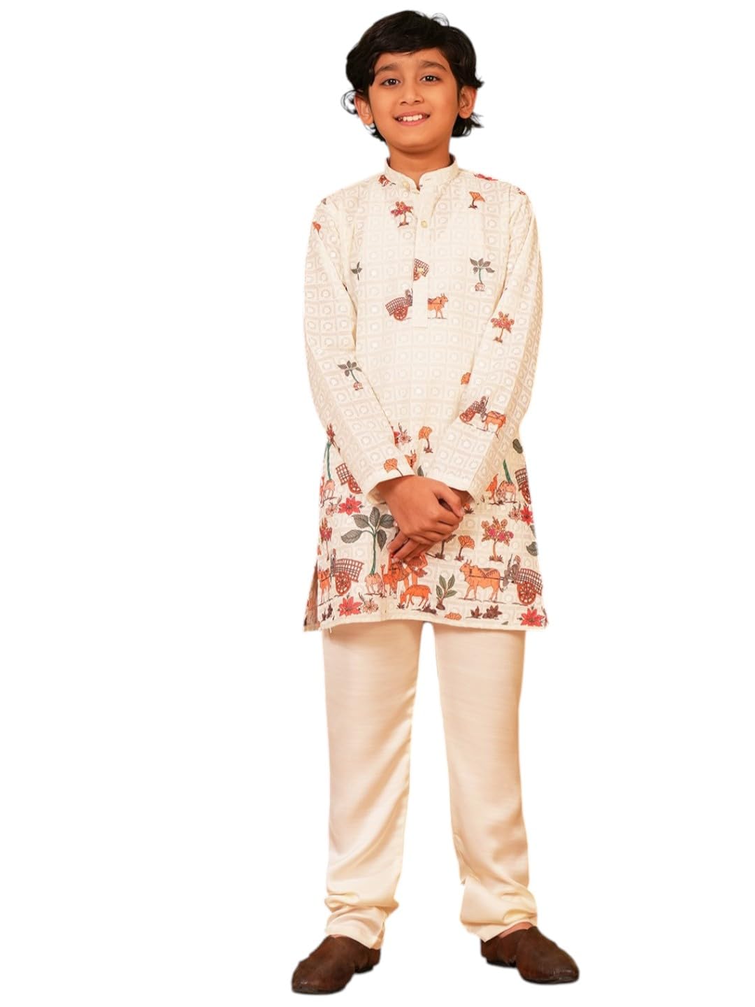 AJ DEZINES Kurta Pajama For Kids Boys | Cotton Printed Chikankari Kurta Pyjama Set For Boys | Traditional & Festive Outfit... - Review, Price and Buying Guide