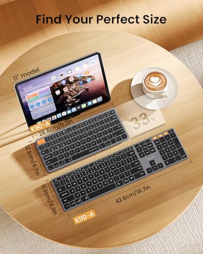 ProtoArc K90-A Backlit Bluetooth Keyboard for Mac/iPad, Space Gray - image 9