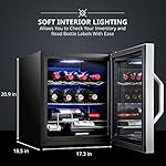 Ivation 12 Bottle Compressor Wine Cooler Refrigerator w/Lock | Large Freestanding Wine Cellar For Red, White, Champagne or Sparkling Wine | 41f-64f Digital Temperature Control Fridge Stainless Steel - Image 6
