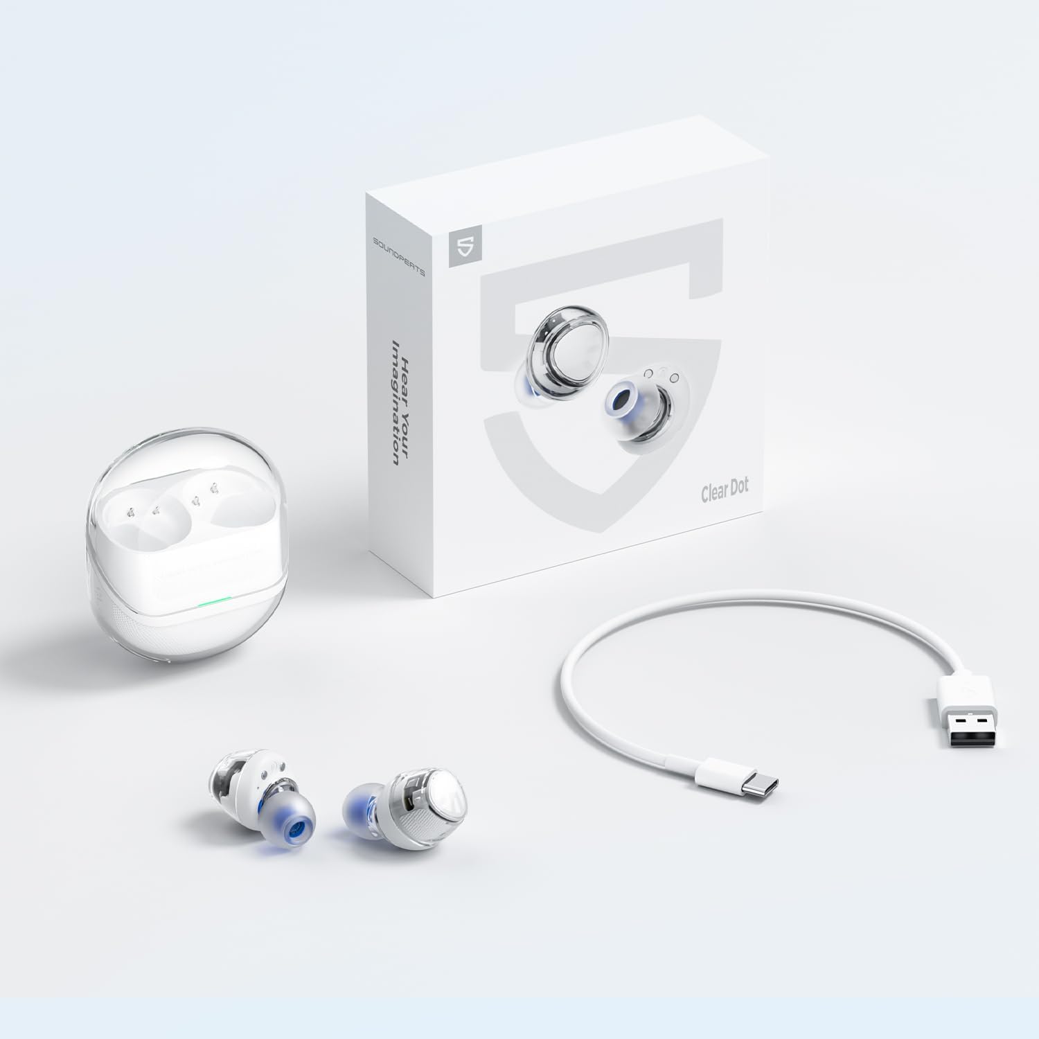 SoundPEATS Clear Dot Earbuds package contents