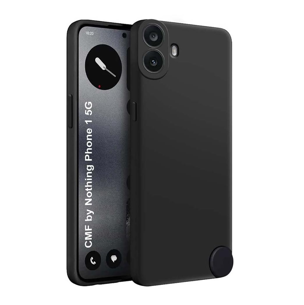 Muzz Nothing CMF Phone 1 Case, Thin TPU Cover with Camera Protection Anti-Scratch Slim Fit Flexible Phone Case for Nothing CMF Phone 1 (Black)