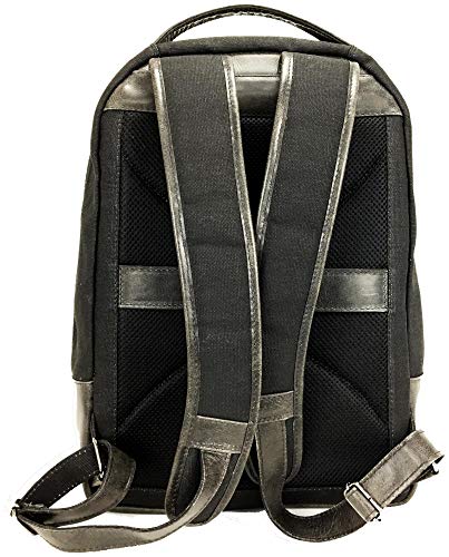 Mochila para Notebook em Lona e Detalhes em Couro Bennesh 16030 - Marrom/Det Couro Estonado