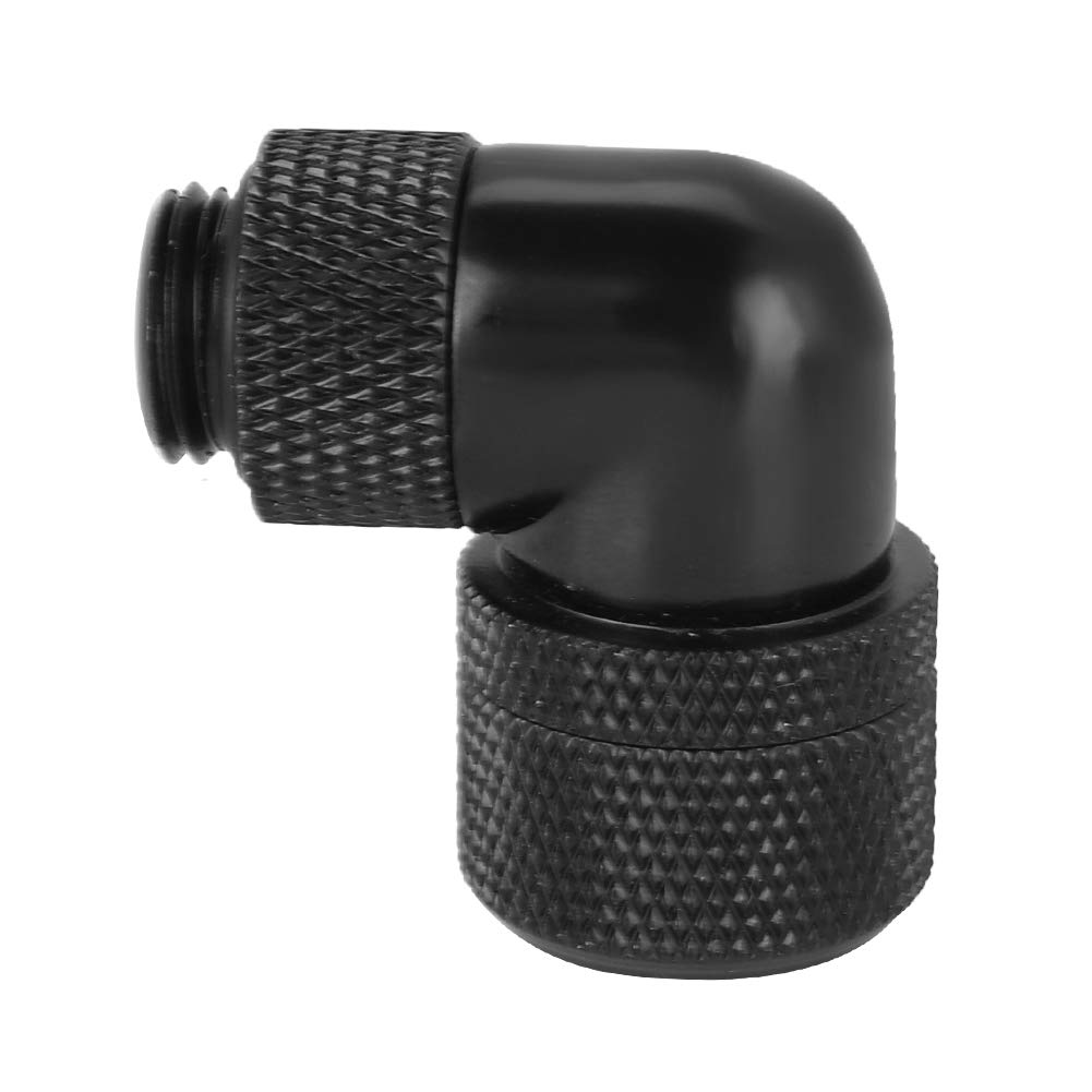 Raccordo A Gomito 90° Per Raffreddamento Ad Acqua PC - Filettatura G1/4, Rame Nichelato, Rotante - 3/8" Tubo Spesso - 2