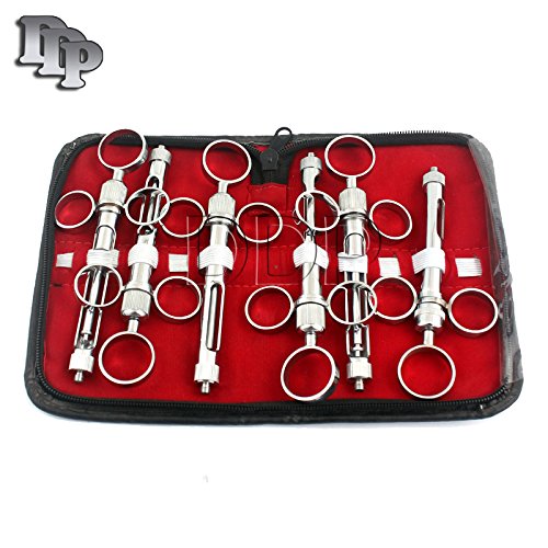 DDP German Grade 6 Dental ASPIRATING Syringe 3-Ring Dental Instruments 1.8CC with CASE HIGH Quality
