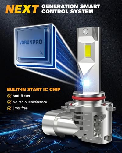 VORUNPRO Light Bulb 30000LM Bright High Low Beam Fog Lamp Bulb Compatible with Silverado Tahoe Avalanche C10 C/K w/Cooling Fan Pack of 2 (HB3/9005) - Image 4