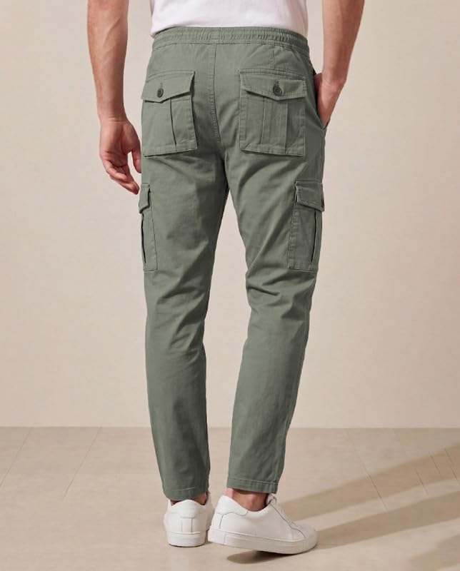 Image of WarriorWorld Men's Cotton Cargo Joggers - Greige