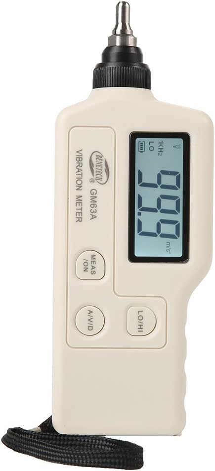Benetech GM63A Vibration Meter, Acceleration Range: 0.1 to 199.9m/s2; Velocity Range: 0.1~199.9mm/s