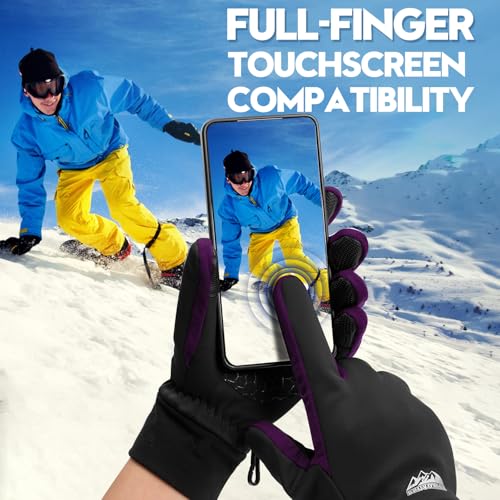 Image of Bruvoalon Winter Gloves for Women & Men, 3M Thermal Insulation, Lycra Fabric, Touchscreen, Anti-Slip