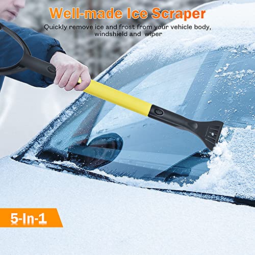 Cepillo de nieve para coche y raspador de hielo para parabrisas de SUV y camión 4