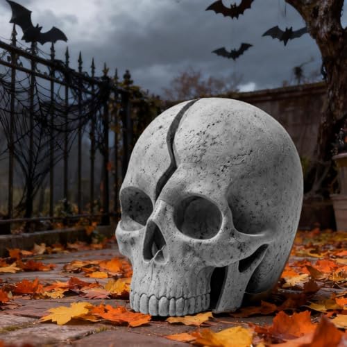 Luces de sendero Halloween con estacas resistentes y calavera de gran realismo 3