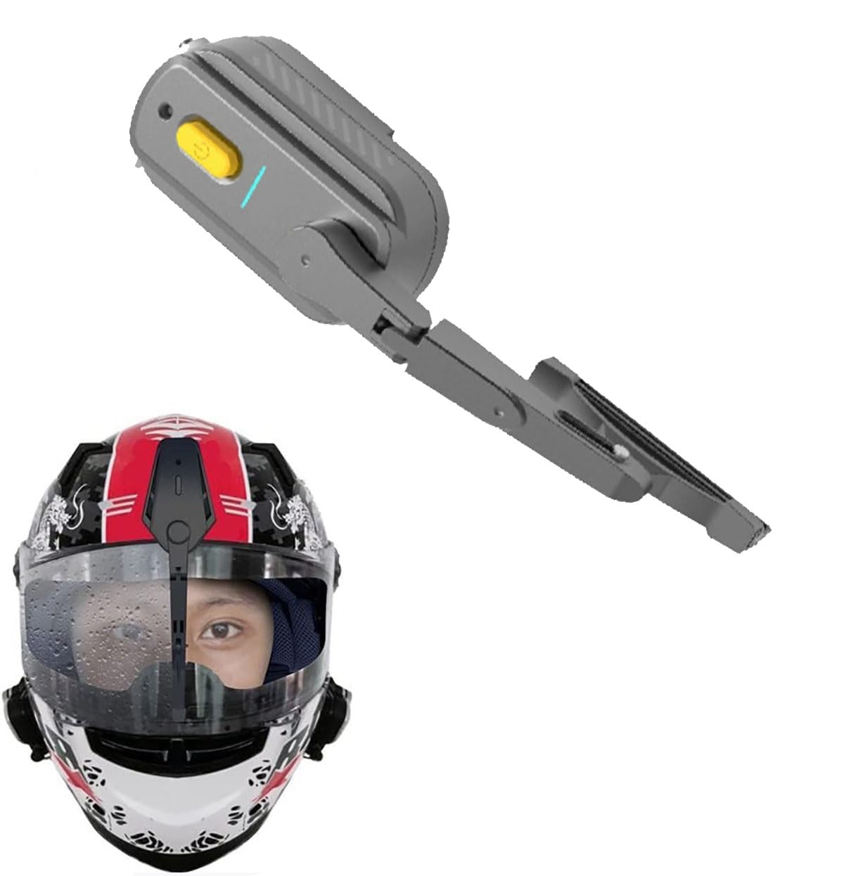 Motorcycle Helmet Wiper, Lightweight Electric Windshield Wiper Waterproof,  Motor Helmet Windshield Wiper Compatible for Most Visor : Amazon.ca:  Automotive