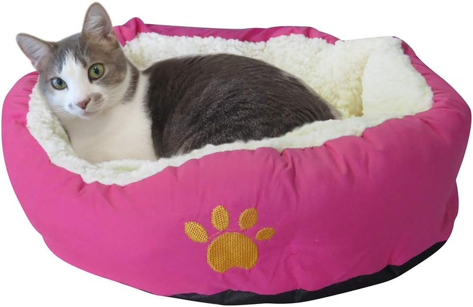 Evelots Soft Pet Bed,for Cats & Dogs, 17" D x 5" H, Magenta