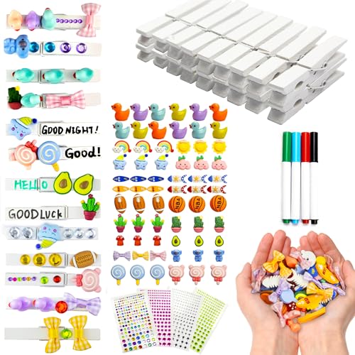 Deztibos 60 Set Cheer Clothes Pins Wooden Cheer Pins for Backpack...