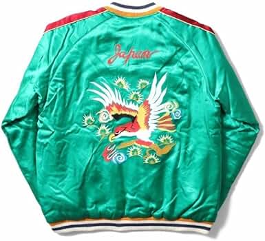 HOUSTON グリーンサテン　スカジャン　スーベニア　ジャケット　イーグル HOUSTON グリーンサテン スカジャン スーベニア ジャケット