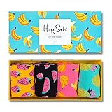 Happy Socks Calcetines Casual, Multicolor (Fruit Socks Gift Box), Talla &uacute;nica (Pack de 4) para...