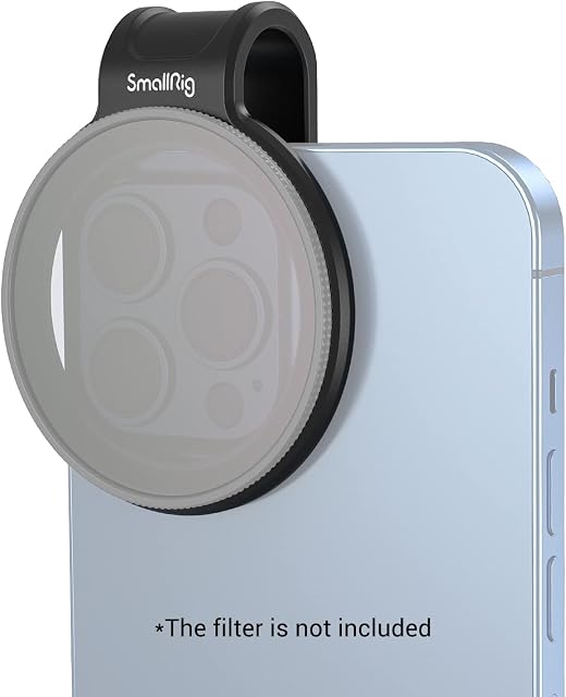 SMALLRIG Filter Clip for iPhone 12/13 Series, 52 mm Magnetic Filter Clamp Cellphone Filter Adapter for Samsung Galaxy S22/ S22+, for Huawei Mate 40/ P40 Pro Work with External Filters -3845
