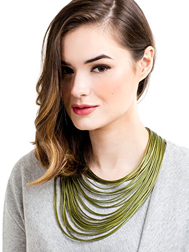 ZENZII Multi Strand Statement Bib Necklace with Magnetic Clasp for Women2