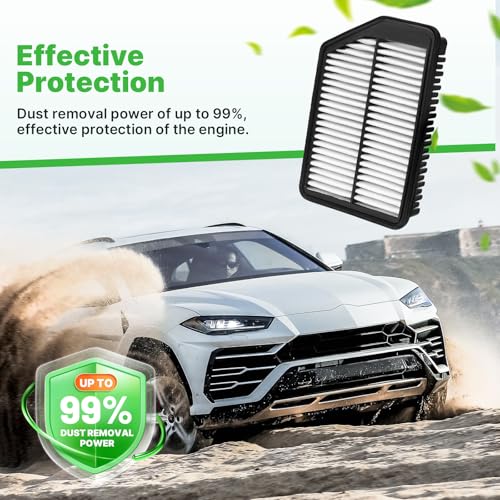 Image of Engine+Cabin Air Filter Fit for 2011-2016 Hyundai Elantra 1.8L | 2014-2017 Elantra Gt L4 2.0L, 2014-2018 Kia Forte5 2.0L, 2Pcs, CF10728, 28113-3X000, 99% Filtration Efficiency, Easy Install