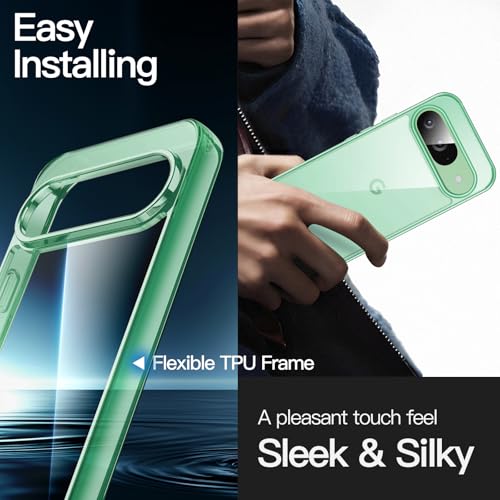 Image of JETech Cover Case for Google Pixel 9 /9 Pro 2024, Non-Yellowing Shockproof Bumper Protective Phone Cover, Anti-Scratch Hard PC Back (Wintergreen)