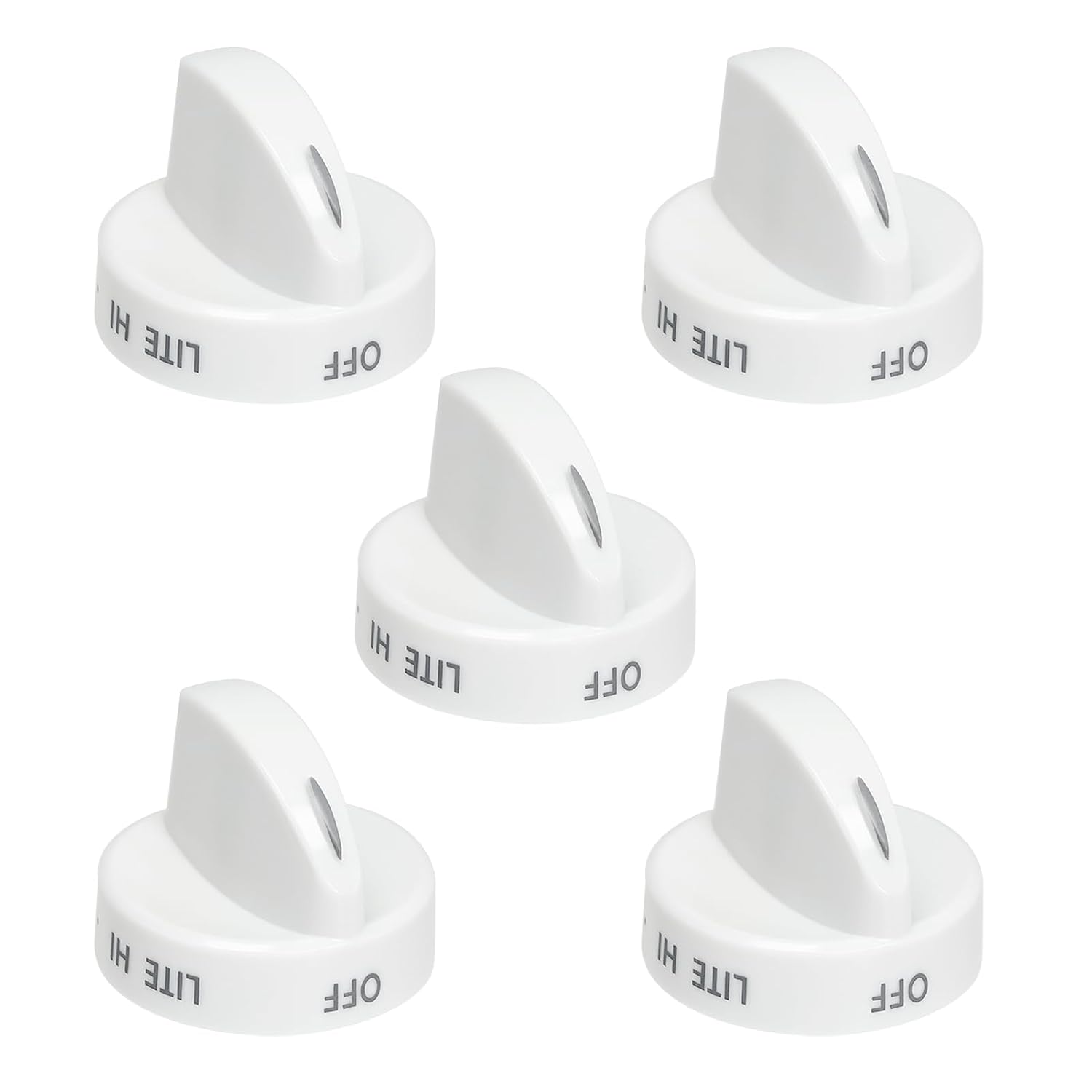 Upgraded 316442512 White Range Surface Burner Control Knob, 5-Pack for Kenmore, Frigidaire, Sears Gas Ranges Replacement Parts, Replaces 1465863, AP4327159, PS2332410, EA2332410, EAP2332410, AH2332410