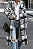 UANEO Plaid Coat Women Button Down Long Plaid Jack... #1