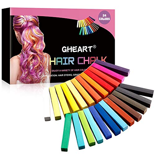 Hair Chalk, Hair Chalk Pens for Kids, Girls Temporary Hair Chalk Set-Washable, Non-toxic, Safe for Kids & Teens - Perfect for Party, Kids Toy, Birthday Christmas Halloween Gifts, 24 Bright Colors