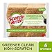 Scotch-Brite Greener Clean Natural Fiber Non-Scratch Scrub Sponge, Everyday Cleaning Power. Made from Plants, 6 Scrub Sponges