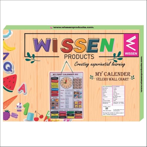 Image of Wooden My Calendar Velcro Activity Wall Game | Board Games | Interactive Learning, Days of The Week | Months | Seasons | Weather | Age 2-3 Years or Above