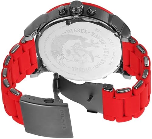 Vista 5 de Diesel Mr. Daddy 2.0 Men's Watch with Oversized Chronograph Watch Dial and Stainless Steel, Silicone or Leather Band Rojo -,Negro