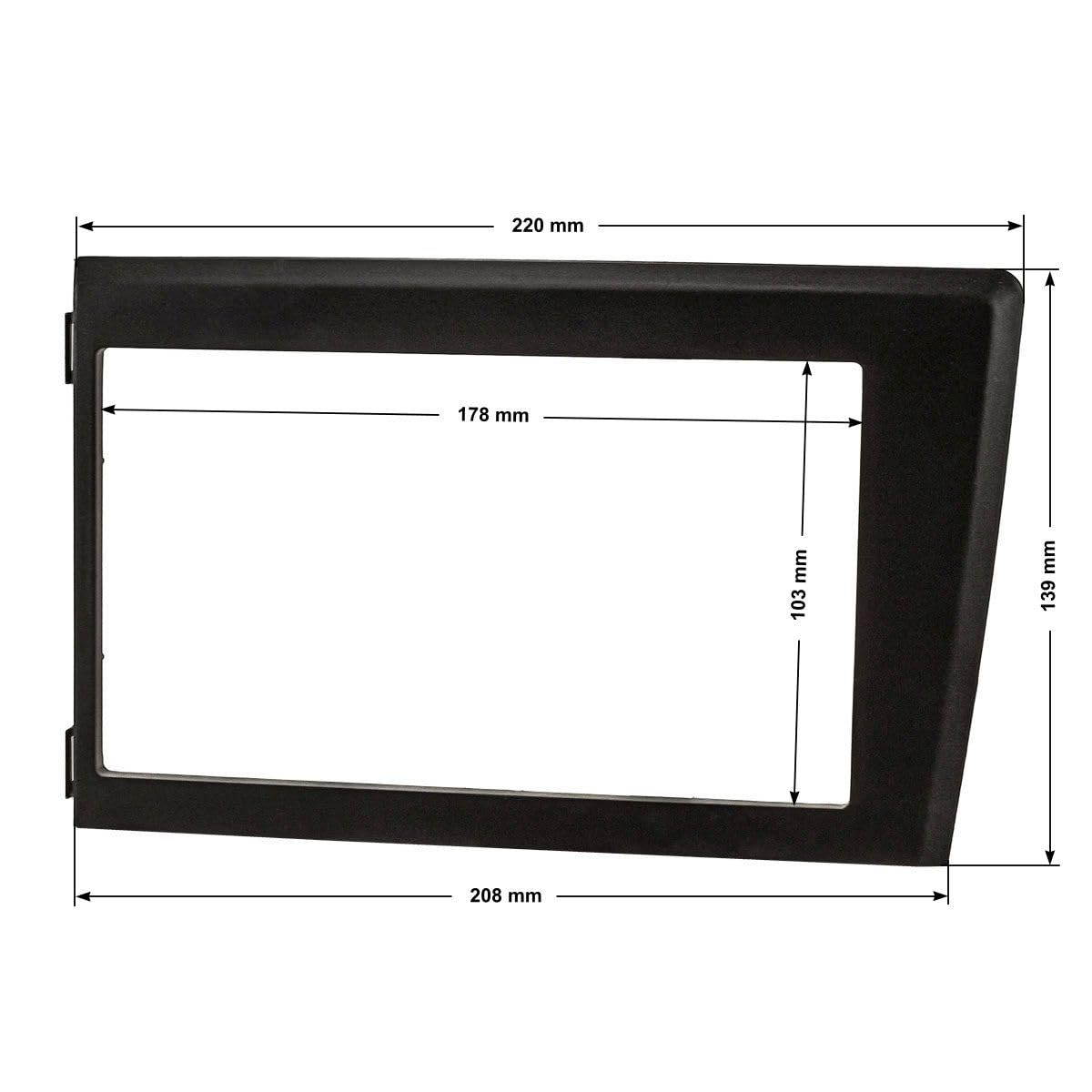 tomzz Audio 2456-003 Doppel DIN Radioblende kompatibel mit Volvo S60 V70 XC70 2000-2004 schwarz